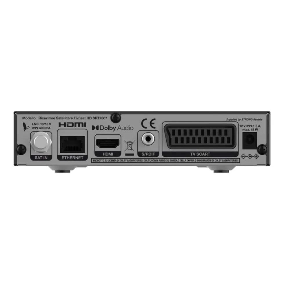 Decoder Tivùsat 4K STRONG SRT7807TIVU con lettore smartcard