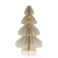 Decorazione in carta. Albero Natale con stella 3Dcon LED • Ø 31 x h 36 cm - Decor