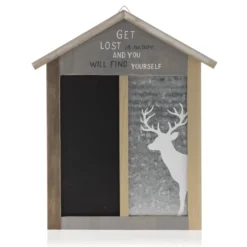 Decorazione in legno.Casetta con lavagna magnetica e decorazione - Decor
