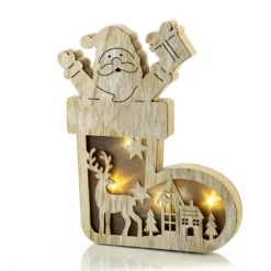 Decorazione in legno con incisione e LED - Decor