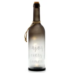 Decorazione in PVC.Bottiglia con frase con LEDØ 8 x h 29 cm - Decor