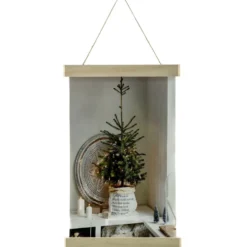 Decorazione in tessuto / legno da parete con LED 25 x h 39 cm - Decor