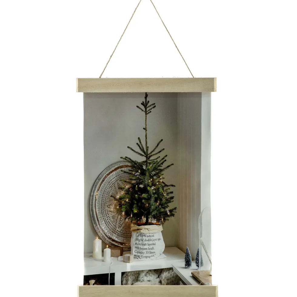 Decorazione in tessuto / legno da parete con LED 25 x h 39 cm - Decor