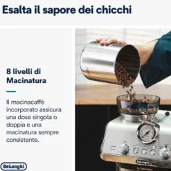 De Longhi Macch Caffe 1400W 15Bar Mylatteart - 8Liv. Macinatura