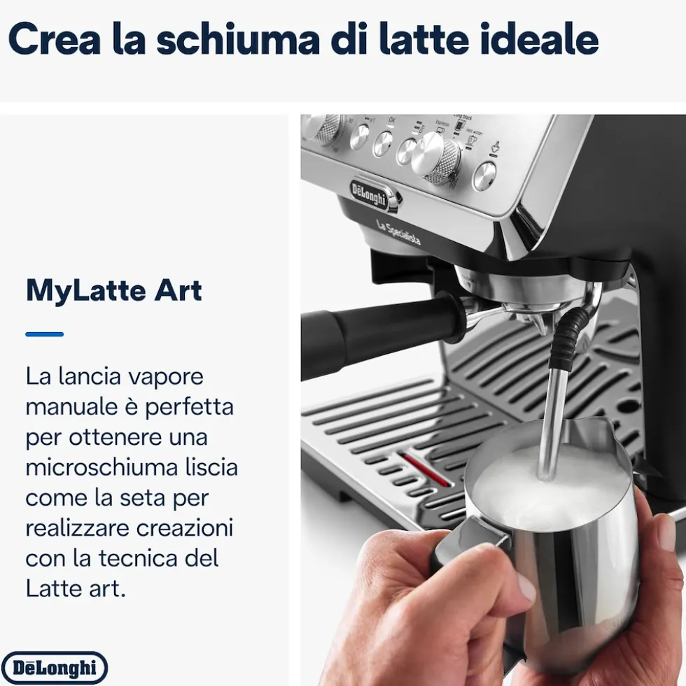 De Longhi Macch Caffe 1400W 15Bar Mylatteart - 8Liv. Macinatura