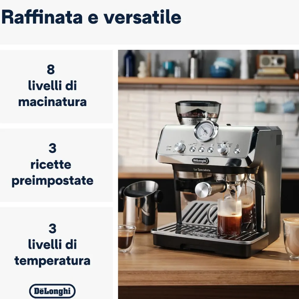De Longhi Macch Caffe 1400W 15Bar Mylatteart - 8Liv. Macinatura