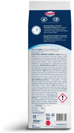 Detergente piatti Dual Power 9173 ricarica gel concentrato bicarbonato