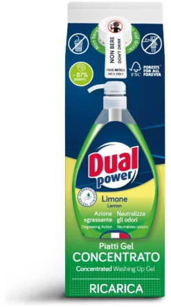 Detergente piatti Dual Power 9170 ricarica gel concentrato limone