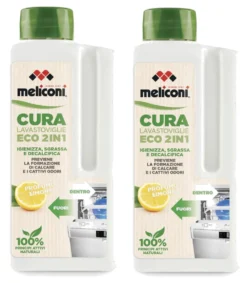Detergente pulizia lavastoviglie Meliconi 656162 GREEN Eco 2in1 2x250