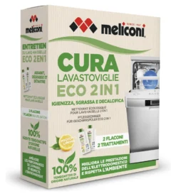 Detergente pulizia lavastoviglie Meliconi 656162 GREEN Eco 2in1 2x250