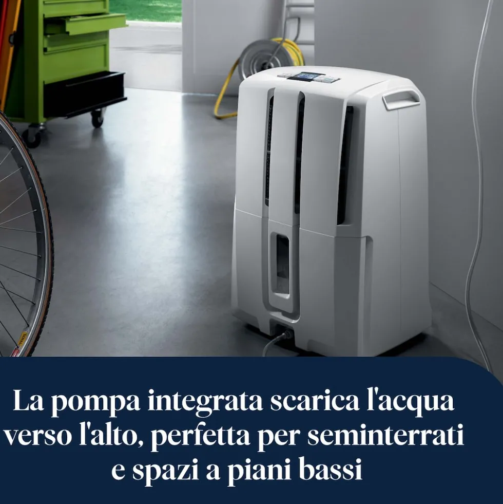 Deumidificatore De Longhi DD230P 30l/24h con tanica da 7L