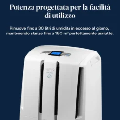 Deumidificatore De Longhi DD230P 30l/24h con tanica da 7L