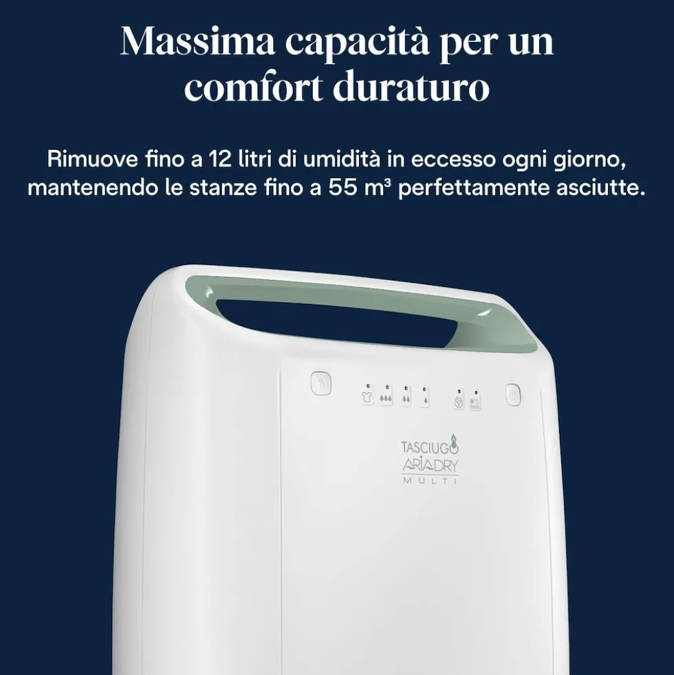 Deumidificatore De'Longhi DEX212SF 12l/24h con funzione Laundry