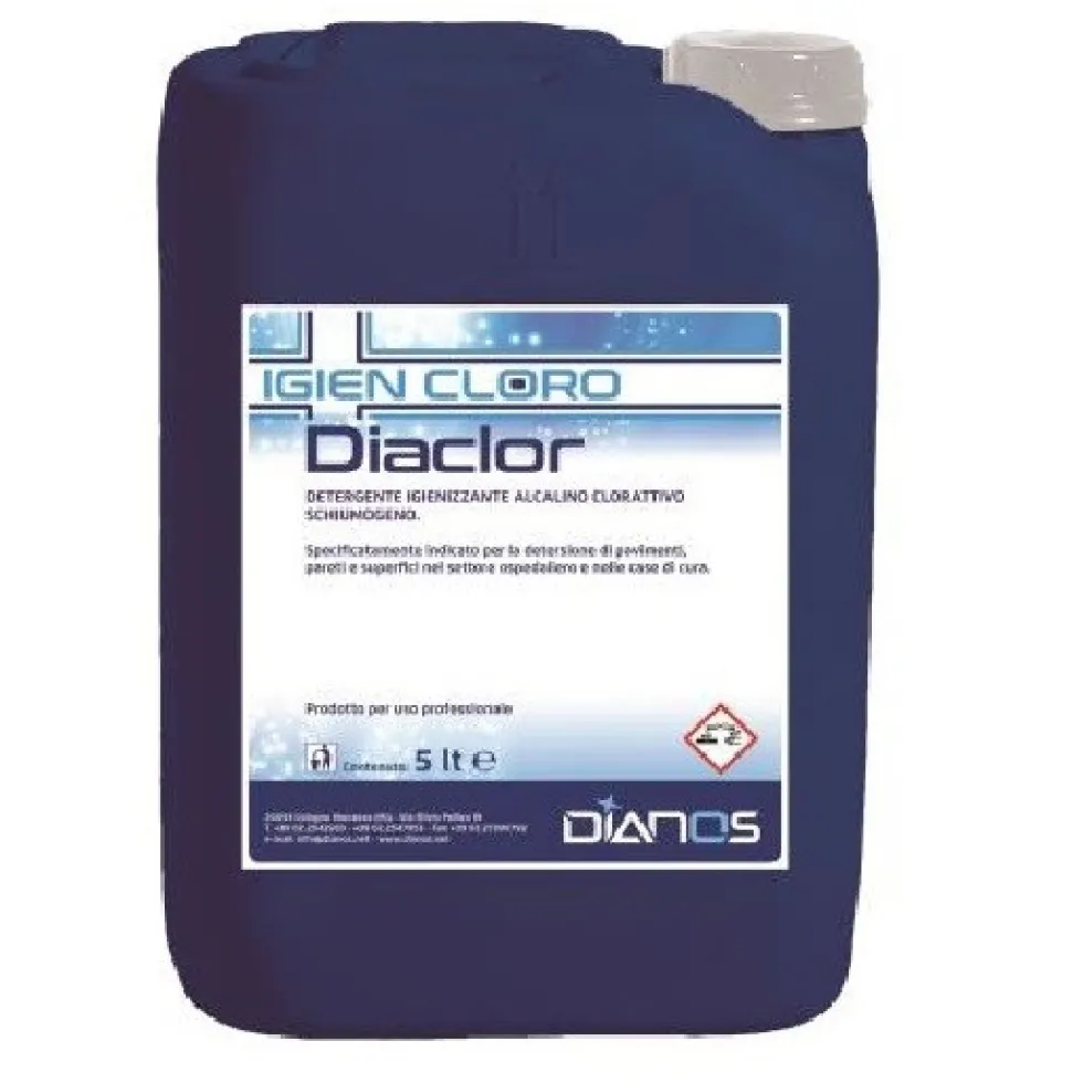 Diaclor detergente igienizzante e disinfettante a base di ipoclorito di sodio 5 LT