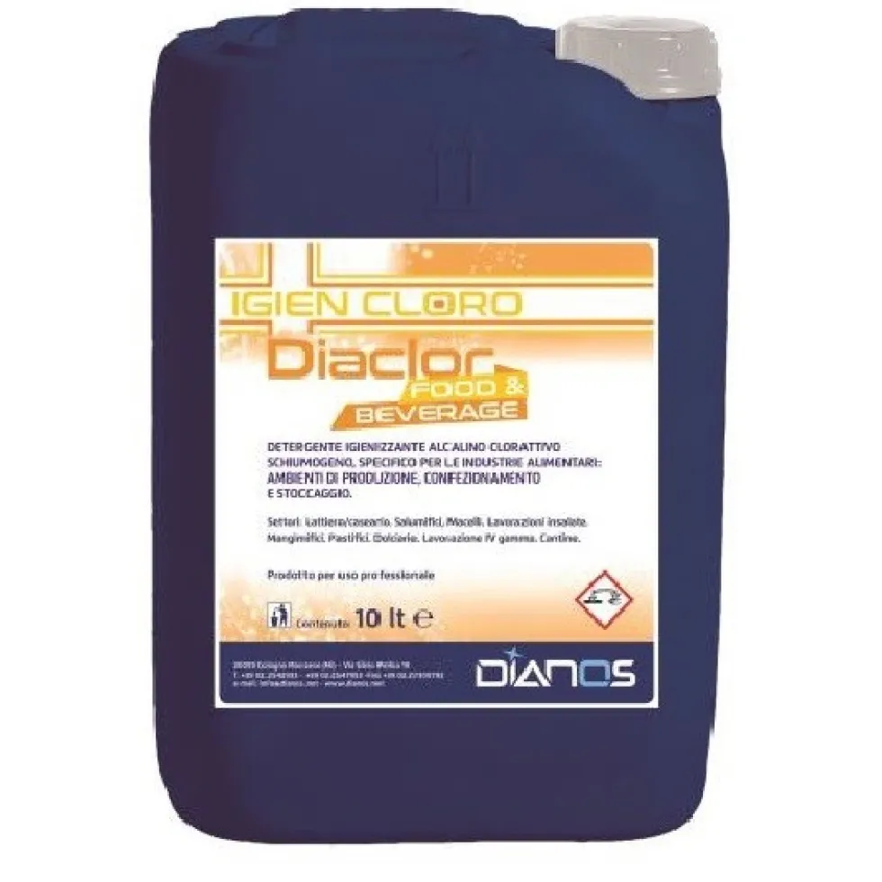 Diaclor Food & Beverage detergente igienizzante e disinfettante a base di ipoclorito di sodio 5 LT