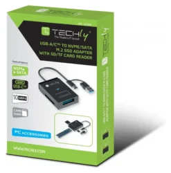 Docking hard disk Techly 622998 IADAP USB32 SSDTF Black