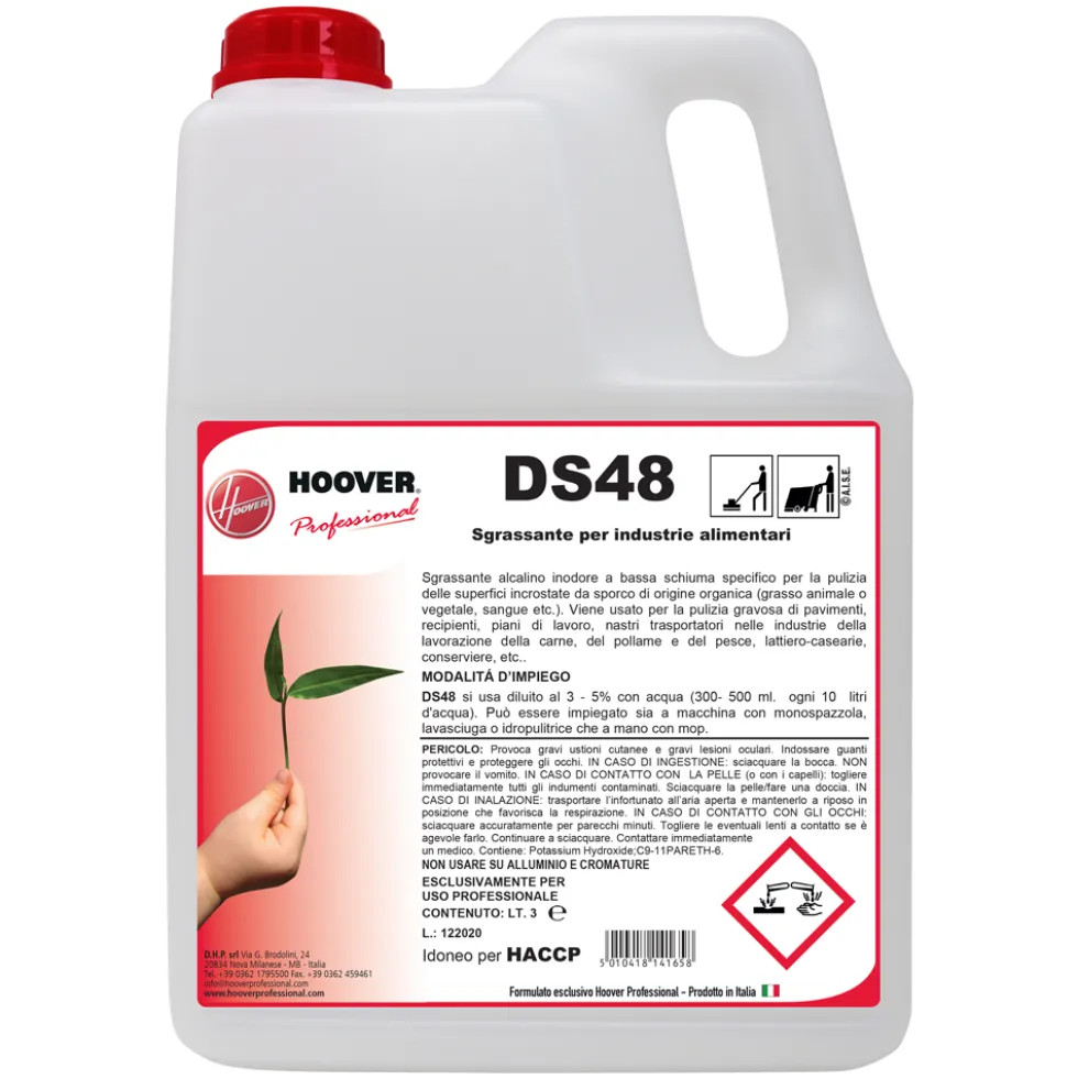 DS48 Detergente sgrassante lavasciuga per industrie alimentari