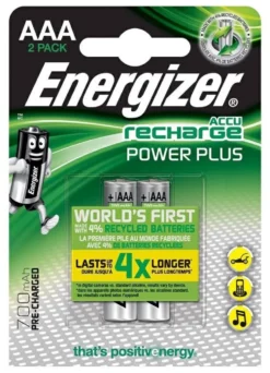 ENERGIZER PILE MINI STILO AAA RICARICABILI POWER PLUS 700MAH 2PZ