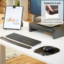 Fellowes Mousepad Con Poggiapolsi Crystals Gel Nero