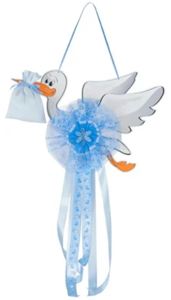 Fiocco nascita Baby Idea CI IA Cicogna intermedia Azzurro