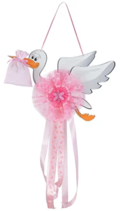 Fiocco nascita Baby Idea CI IR Cicogna intermedia Rosa