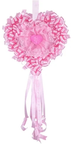 Fiocco nascita Baby Idea CM R Cuore Medio Rosa