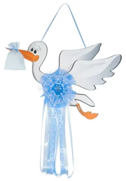 Fiocco nascita Baby Idea FC CI G Cicogna grande Azzurro