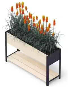 Fioriera Kronus 0529 UPYARD Modern Box High Natural e Nero