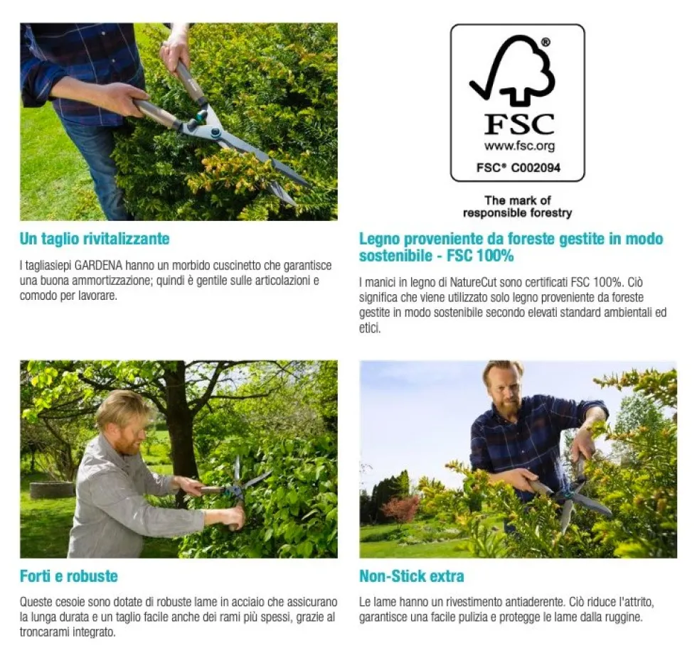 Forbice tagliasiepi Gardena 12300 20 NATURECUT