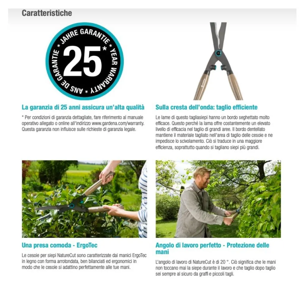 Forbice tagliasiepi Gardena 12300 20 NATURECUT
