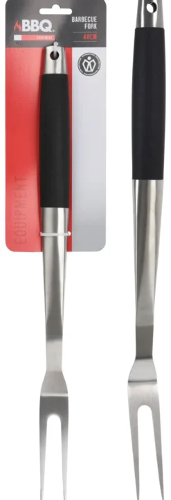 Forchettone barbecue Bbq C04000130 Cromo satinato e Nero
