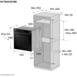 Forno elettrico Samsung Serie 4 NV7B4040VBB da 76 litri con WiFi e Vapore