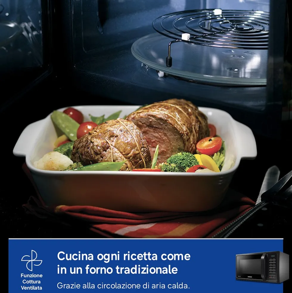 Forno microonde combinato Samsung MC28H5015CK con cottura ventilata