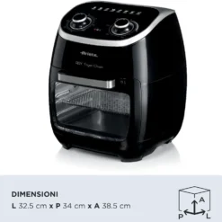 Friggitrice ad aria Ariete 4619 Airy Fryer Oven con girarrosto e cestello rotante
