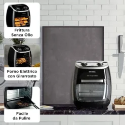 Friggitrice ad aria Ariete 4619 Airy Fryer Oven con girarrosto e cestello rotante