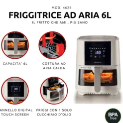 Friggitrice ad aria Ariete 4626 Windows 6L con 8 programmi