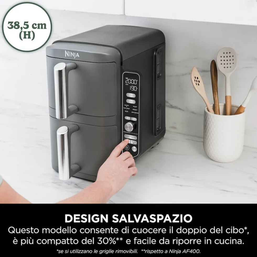 Friggitrice ad aria doppia Ninja Double Stack XL 9,5L 2470W