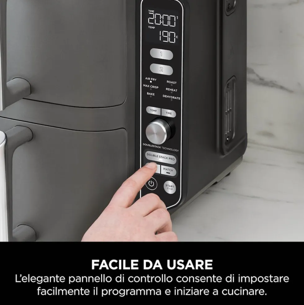Friggitrice ad aria doppia Ninja Double Stack XL 9,5L 2470W