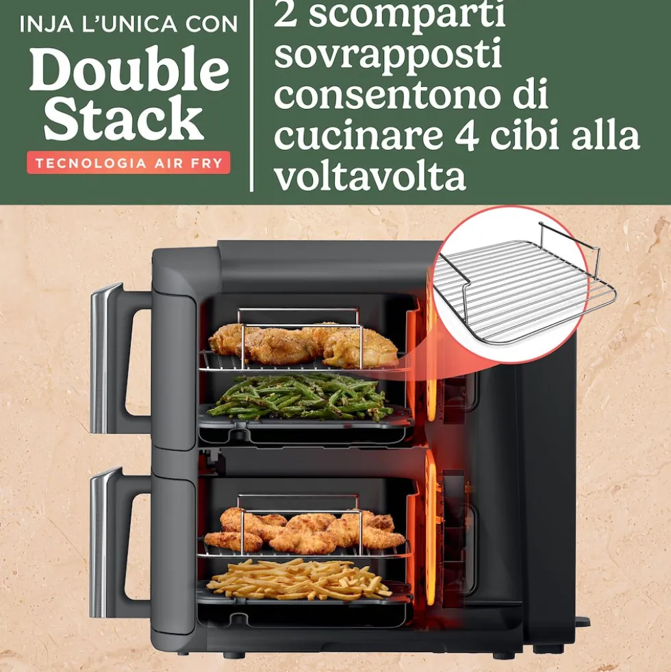 Friggitrice ad aria doppia Ninja Double Stack XL 9,5L 2470W
