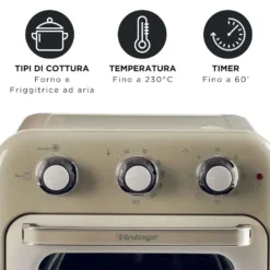 Friggitrice ad aria e forno Ariete 4632 Vintage con capacità 16L