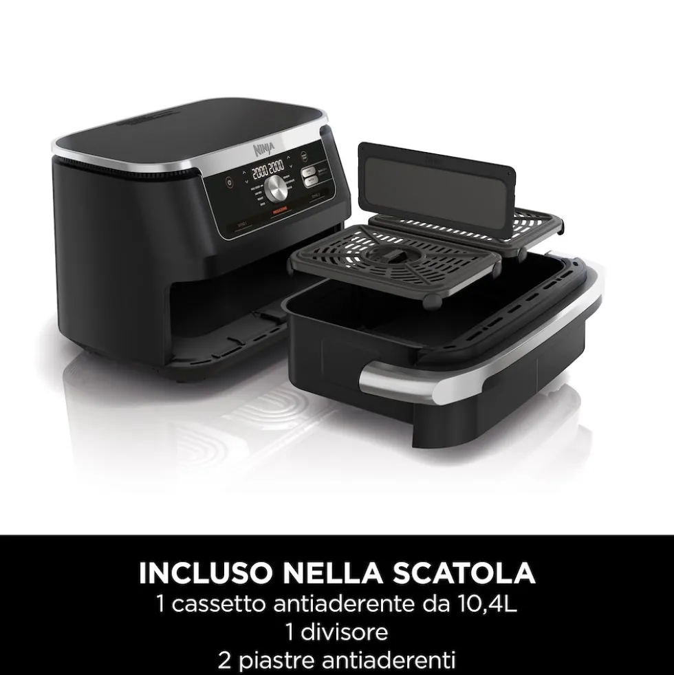 Friggitrice ad aria Ninja FlexDrawer 10,4L 2470W con 2 zone cottura