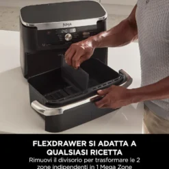 Friggitrice ad aria Ninja FlexDrawer 10,4L 2470W con 2 zone cottura