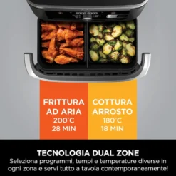 Friggitrice ad aria Ninja FlexDrawer 10,4L 2470W con 2 zone cottura