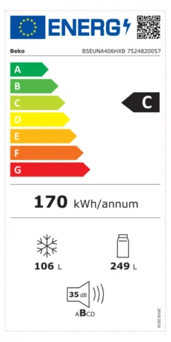 Frigorifero Beko 7524820057 BPRO500 B5EUNA406HXB Metal look