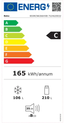 Frigorifero Beko 7524620032 B5XRCNA366HXB Metal look