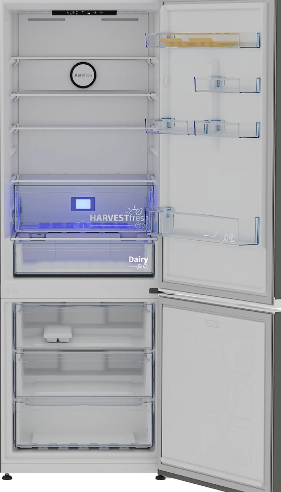 Frigorifero combinato Beko B3RCNE564HG con tecnologia HarvestFresh