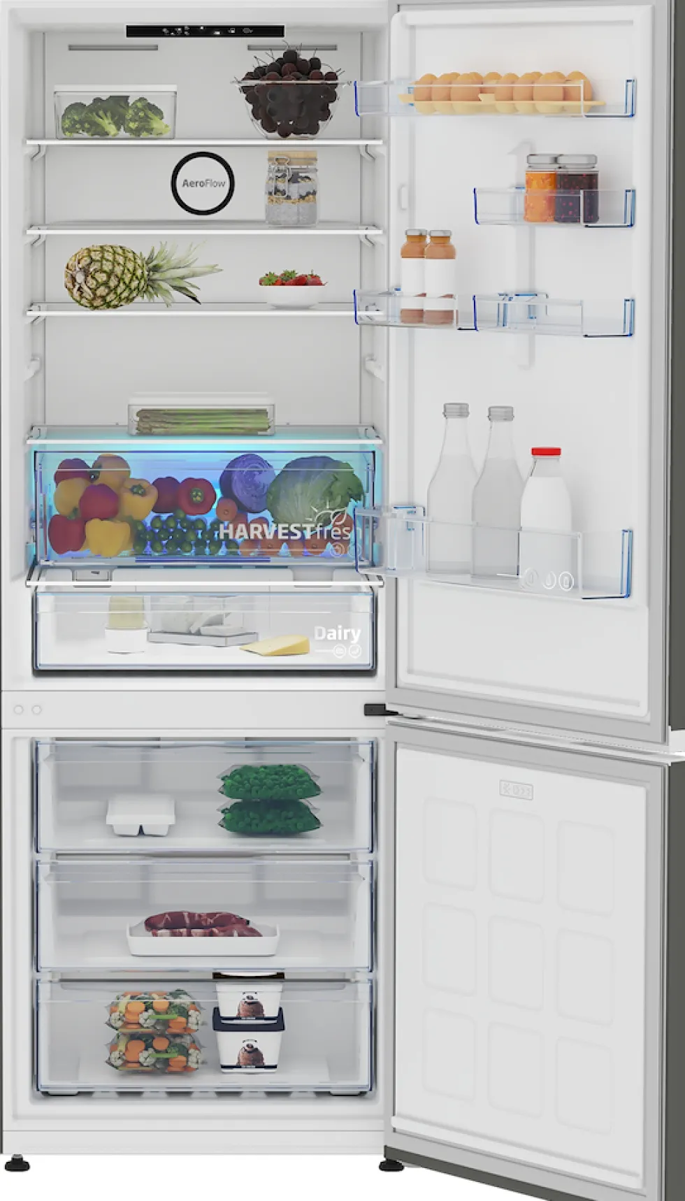 Frigorifero combinato Beko B3RCNE564HG con tecnologia HarvestFresh