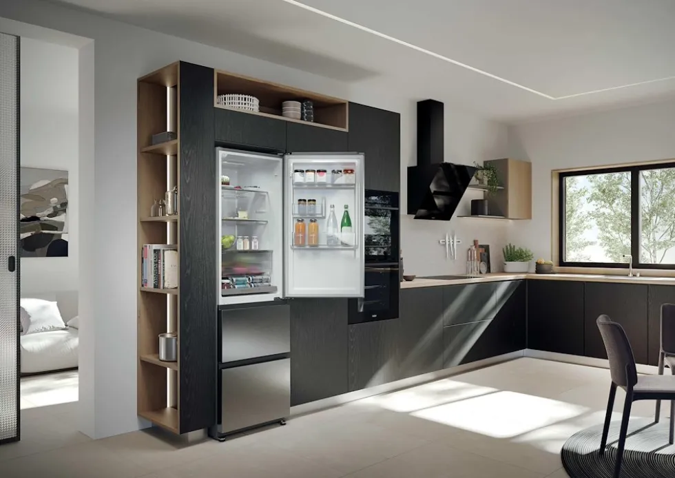 Frigorifero combinato Haier HTR3518ENMX No Frost Acciaio Inox