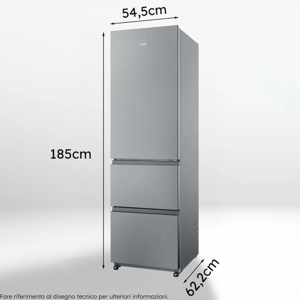 Frigorifero combinato Haier HTR3518ENMX No Frost Acciaio Inox
