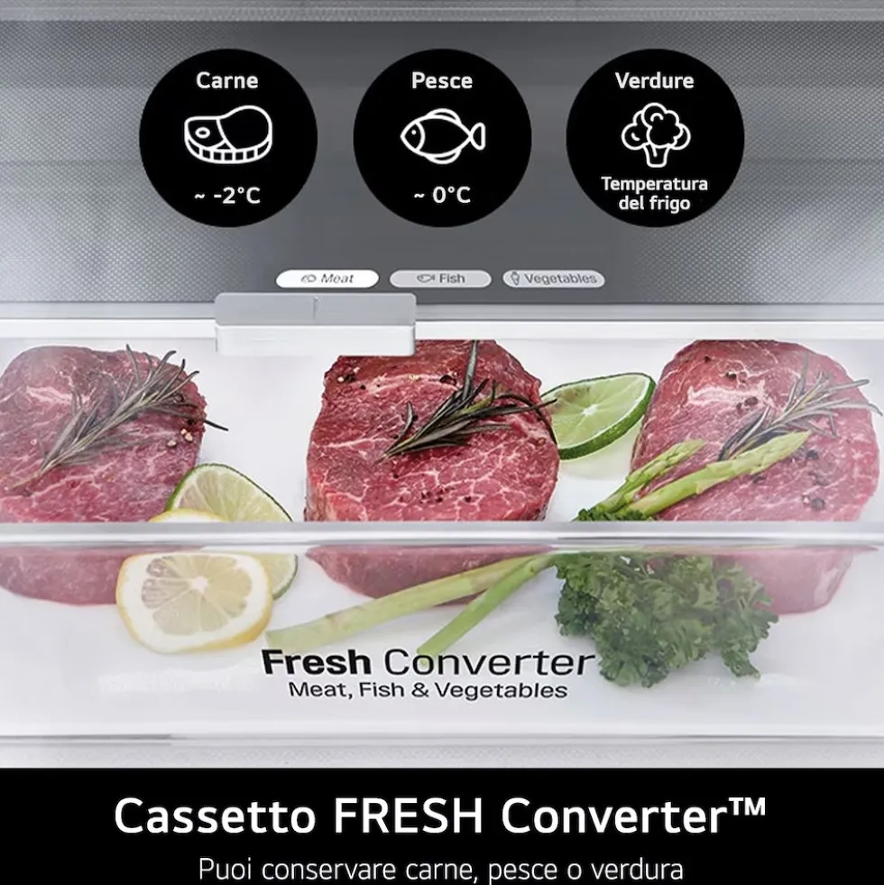 Frigorifero combinato LG ELECTRONICS GBBW726AMB con Wi-Fi e intelligenza AI